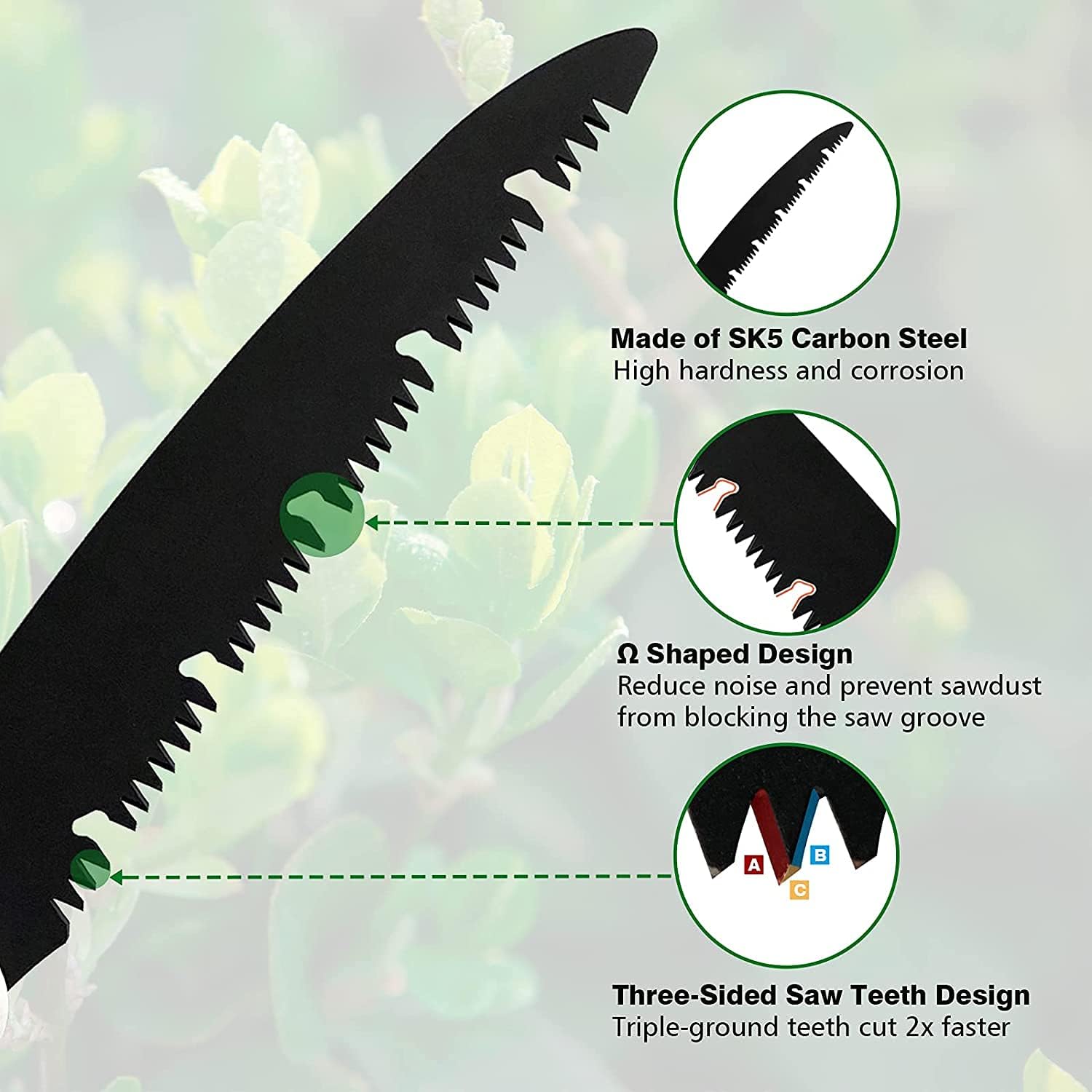 SK5 High Carbon Steel Folding Hand Saw (S-410mm) – Pruning & Camping Saw thumbnail 3