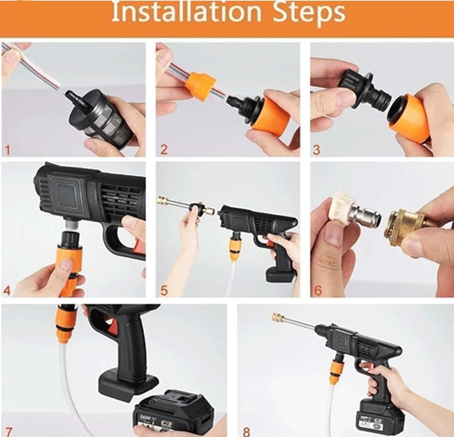 Hi Power 48V Cordless Pressure Washer Gun with 2 Batteries thumbnail 3