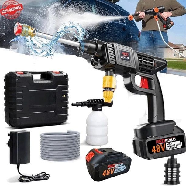 Hi Power 48V Cordless Pressure Washer Gun with 2 Batteries thumbnail 2