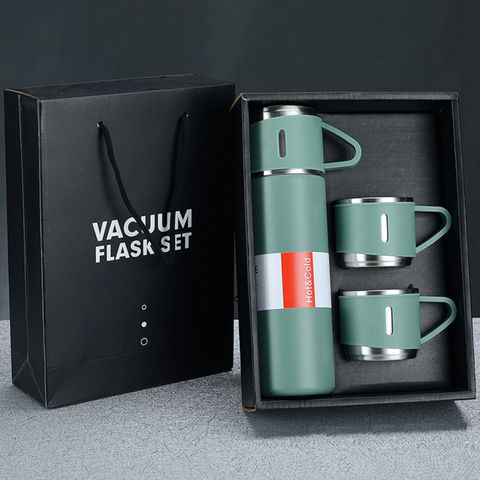3 in 1 Vacuum Insulated Thermal Flask Set with 3 Cups (500ml)