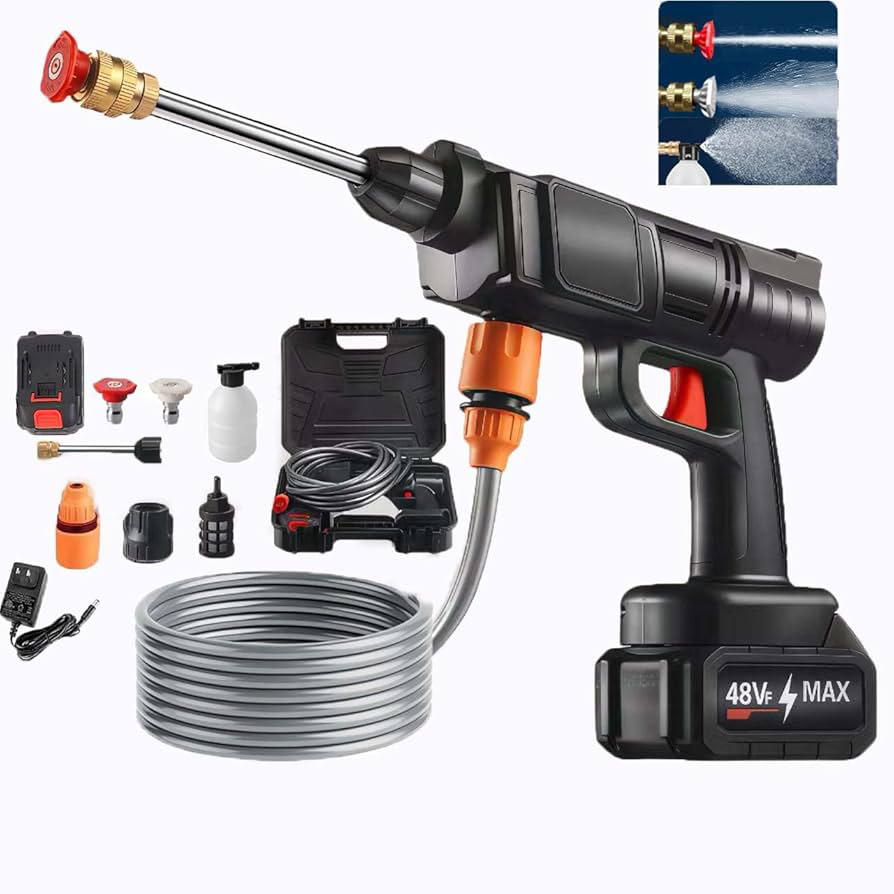 Hi Power 48V Cordless Pressure Washer Gun with 2 Batteries